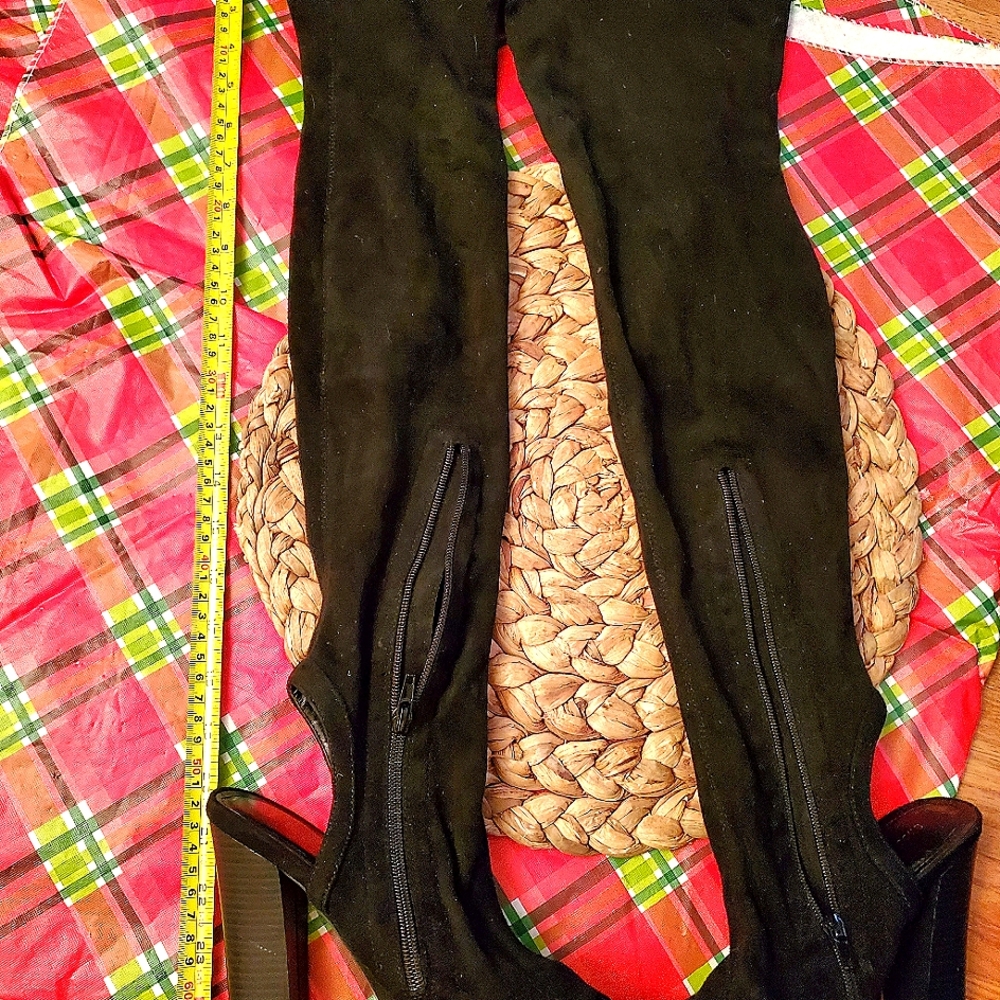 Tall boot suede like stretch boots